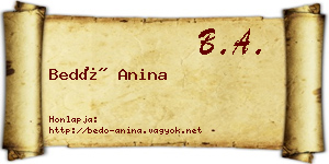 Bedő Anina névjegykártya